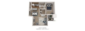 One Bedroom-831 sqft