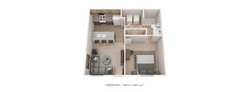 One Bedroom - 440 sqft