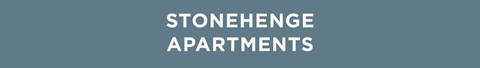 The image displays the words "Stonehenge Apartments" in a large, bold font.