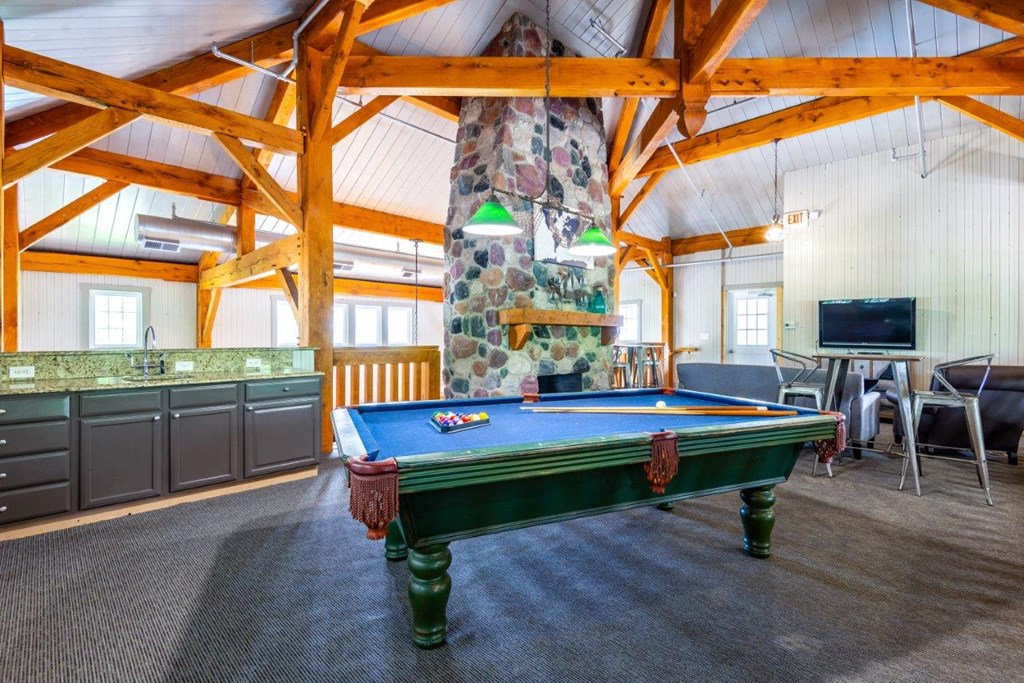 a pool table at 98 on clyde spa retreat ohakune holiday home