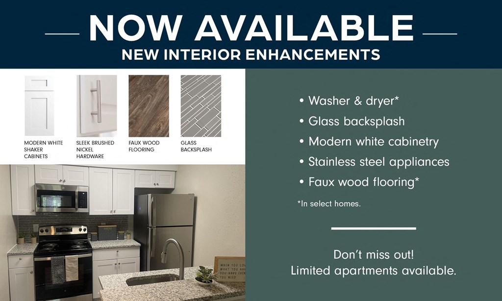 a kitchen with white cabinets and a stainless steel refrigerator