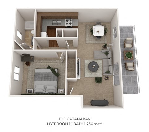 a floor plan the  1 bedroom 1 bath