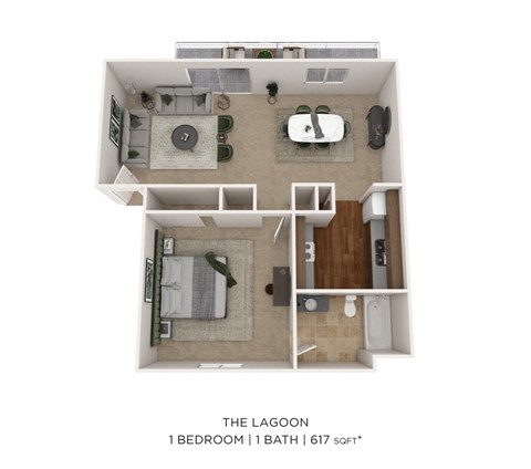 a 1 bedroom 1 bath floor plan  the lagoon  132