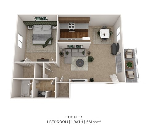 a 2100 sq ft floor plan  the pier  1 bedroom  1 bath