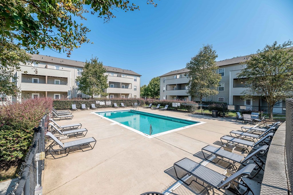 our apartments have a swimming pool with lounge chairs