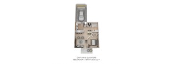 a 1 bedroom floor plan