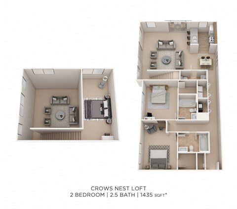 a floor plan of two bedrooms with a bathroom and a closet