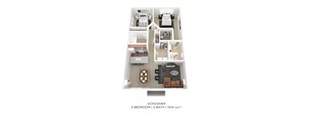 a 2 bedroom floor plan
