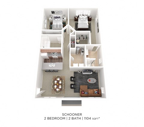 a 2 bedroom floor plan