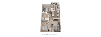 Two Bedroom - Waters Edge - 864 sqft