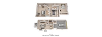 Three Bedroom Townhome