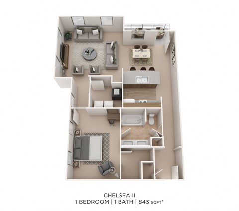 a 1 bedroom floor plan  chelsea  2100 sq ft