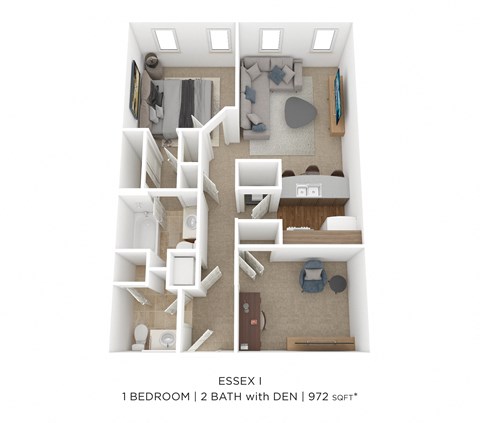 1 Bedroom 2 Bath