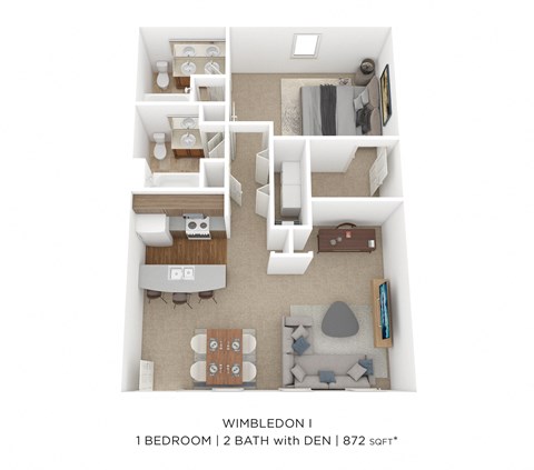 1 Bedroom 2 Bath