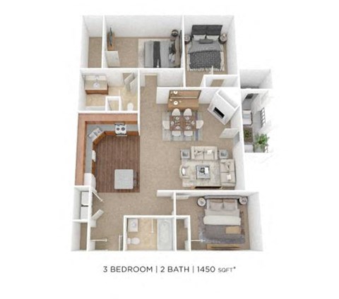 two bedroom floor plan  the crossings at townhill apartments