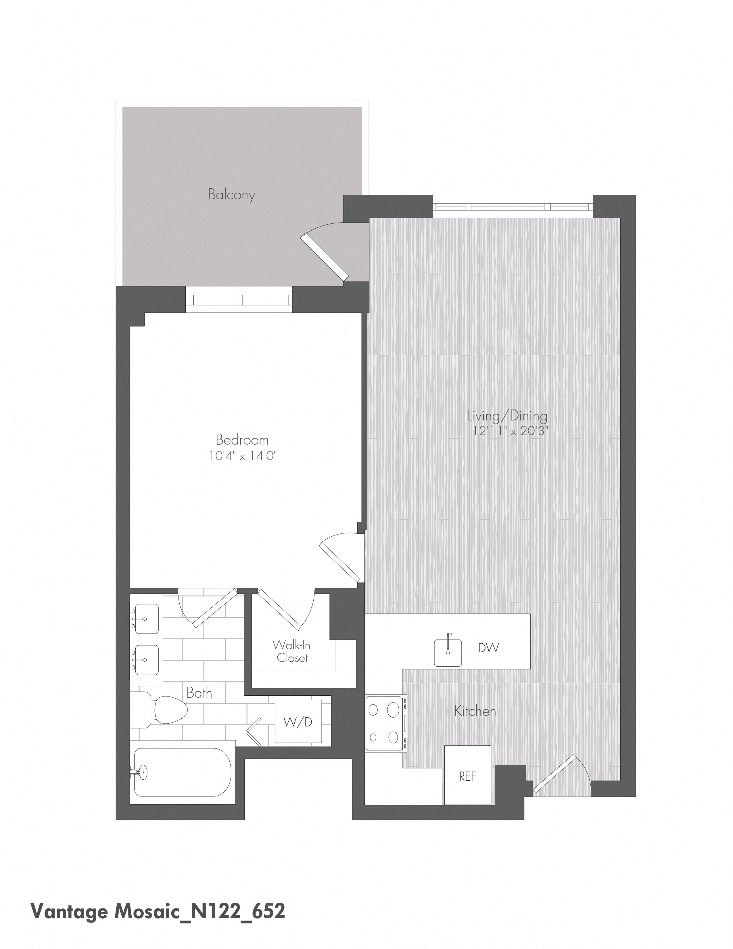 1 Bed 1 Bath - A2