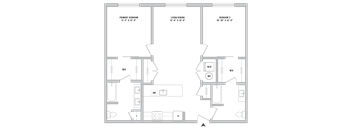 2 Bed-2 Bath-B1