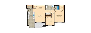 three bedroom floor plan of a 2100 sq ft home