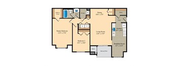 three level floor plan of a home with bedrooms and a living room
