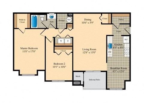 three level floor plan of a home with bedrooms and a living room
