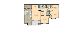 three level floor plan of a home with bedrooms and baths