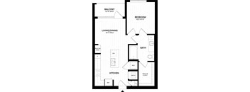 A black and white image of a floor plan for a home.