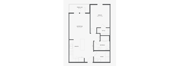 a floor plan of a unit with a bedroom and a living room