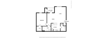 A black and white drawing of a house layout.