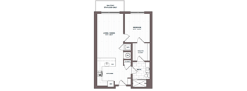a floor plan of a bedroom apartment with a bathroom and a living room