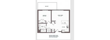 a floor plan of a room with a bedroom and a bathroom