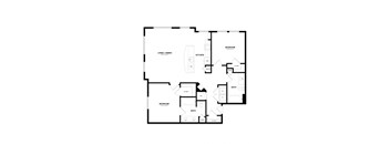 a floor plan of a house with a bedroom and a living room