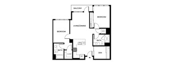 A black and white image of a floor plan for a home.