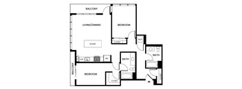 A black and white image of a floor plan for a home.