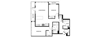 A black and white image of a floor plan for a house.