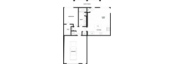 A floor plan of a house with a garage.