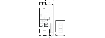 A floor plan of a house with a garage.