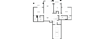 A floor plan of a house with a garage.