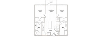 A black and white floor plan of a house with labeled rooms.
