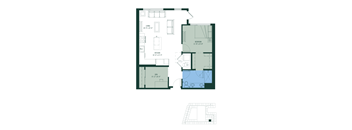 a floor plan of a house with bedrooms and a living room