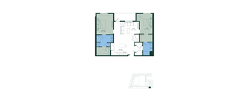a floor plan of a home that is split into two different floors