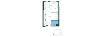 a floor plan of a house with a swimming pool and a patio