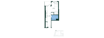 a floor plan of a home with a bedroom and a living room