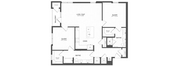 a blueprint of a 1 bedroom floor plan