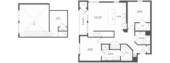 the floor plan of the first and second floors of a house