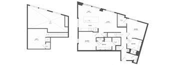 the floor plans of the first and second floors of a house