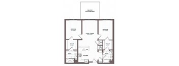 a floor plan of a three story apartment building with an open floor plan and a