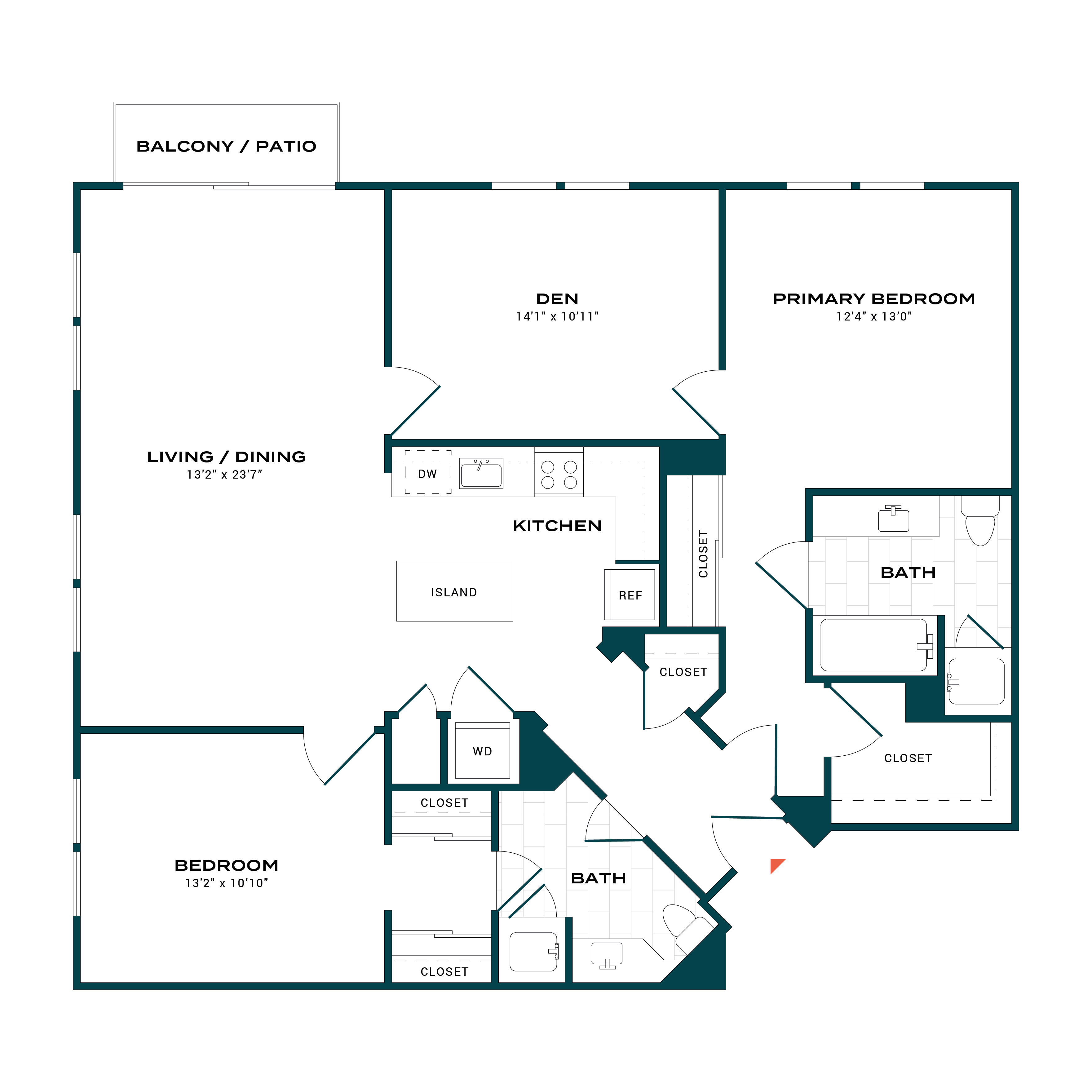 2 Bed 2 Bath - 1,424 sq feet