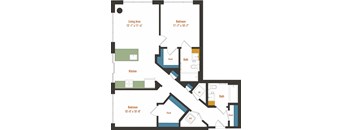 the blueprint of a floor plan of a residence