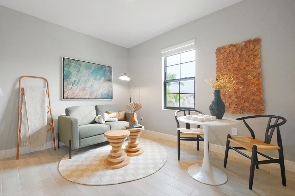 Natural light in living room at Fiore Townhomes, Venice, 34275