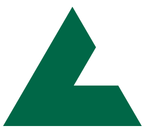A green triangle with a smaller triangle cut out from its right angle.